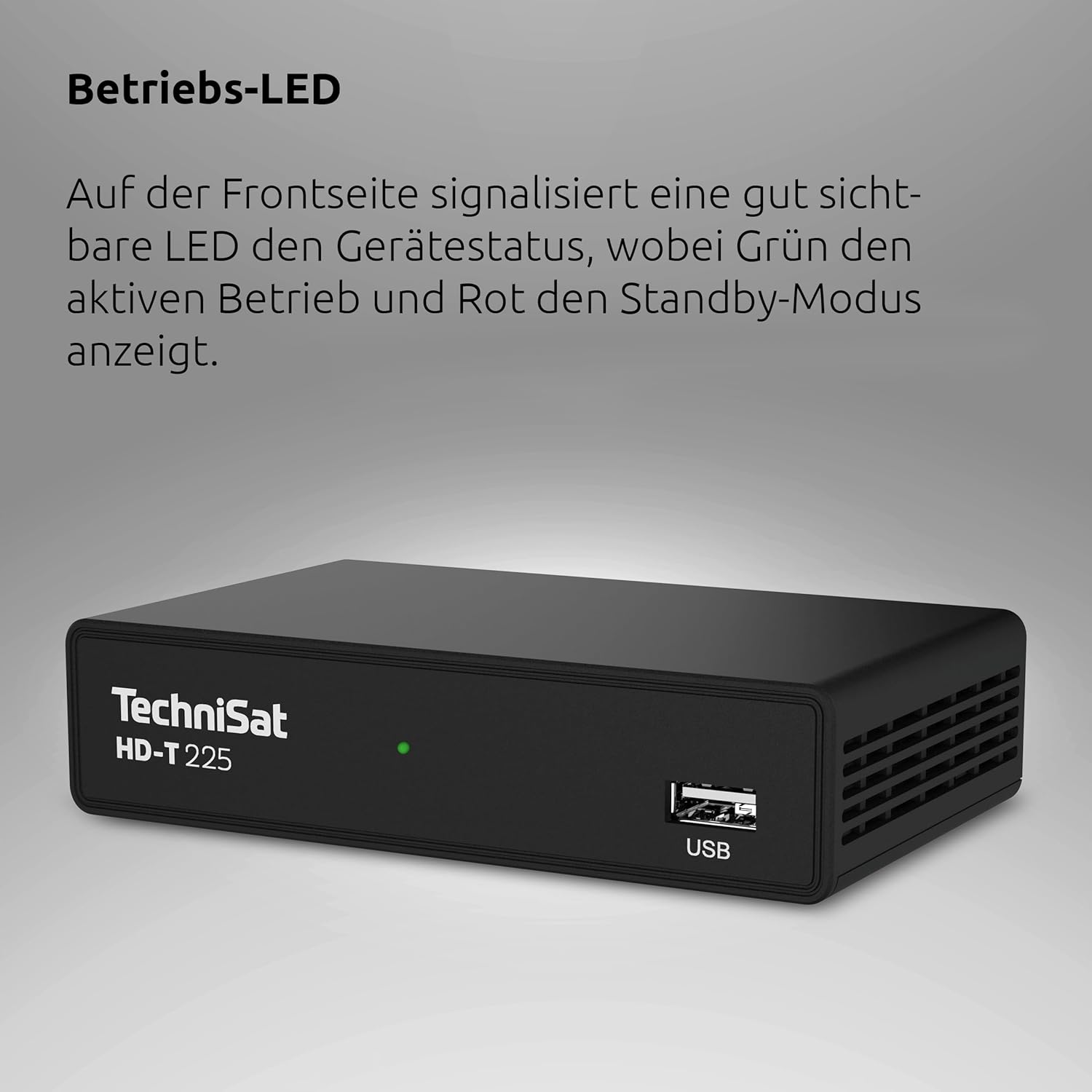 Detalle de TechniSat HD-T 225 – kompakter DVB-T2 HD Receiver mit HEVC H.265, HDMI/SCART, USB-Mediaplayer und 12 V