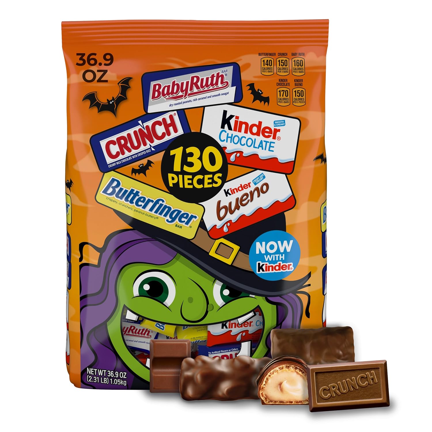 Detalle de Butterfinger Halloween Candy Variety Pack, 36.9 oz, 130 Wrapped Minis