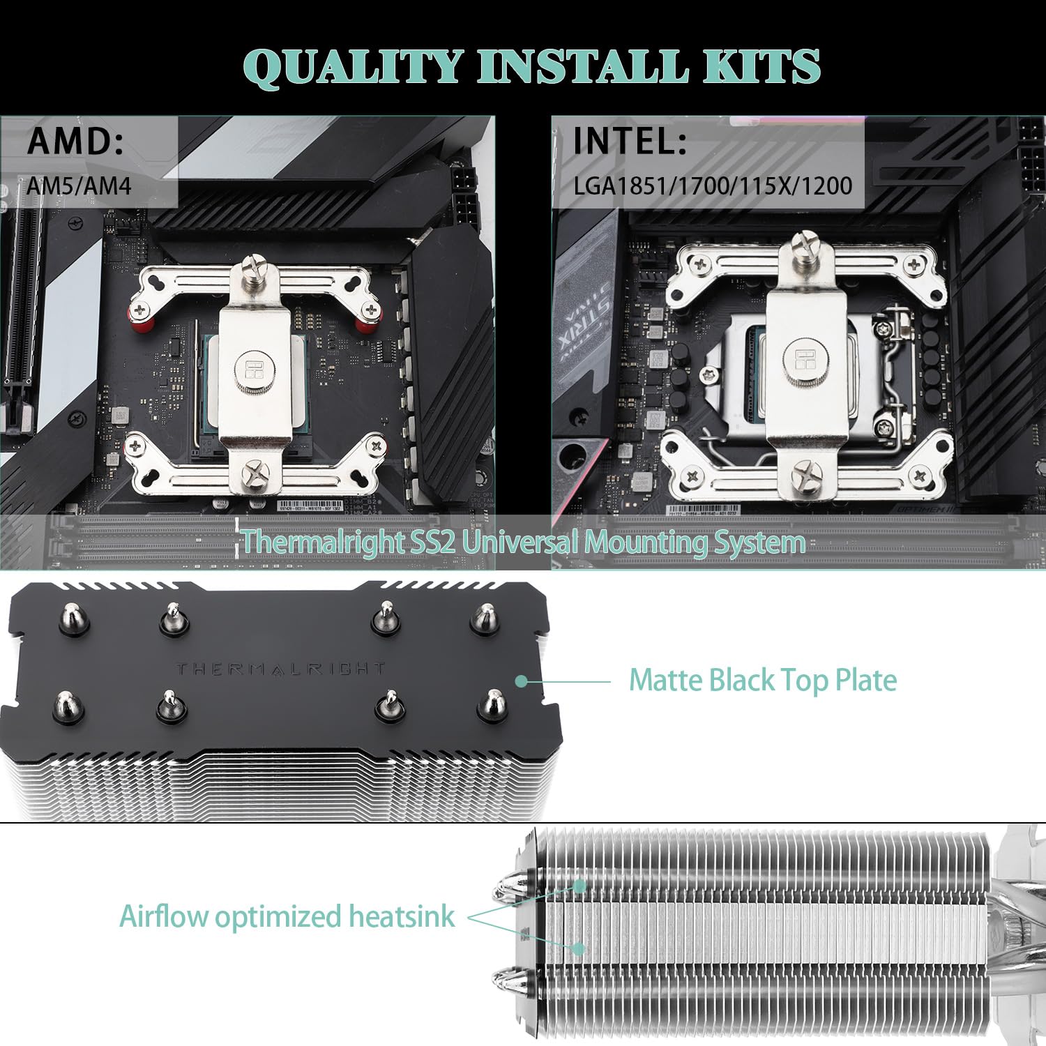 Detalle de Thermalright AX120R SE PLUS CPU Air Cooler, 4 Heatpipes, Dual 120 mm PWM Fans