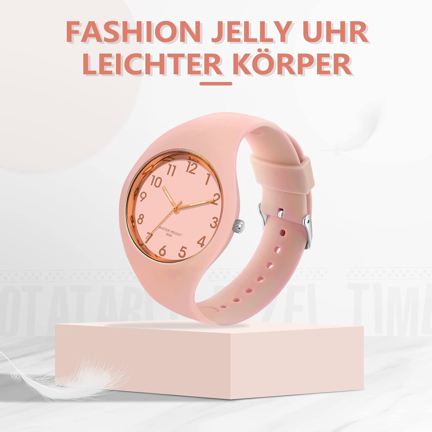 Detalle de findtime Damen Armbanduhr Jelly – Quarz, Silikonarmband, 42 mm, 3ATM, buntes Süßigkeiten-Design