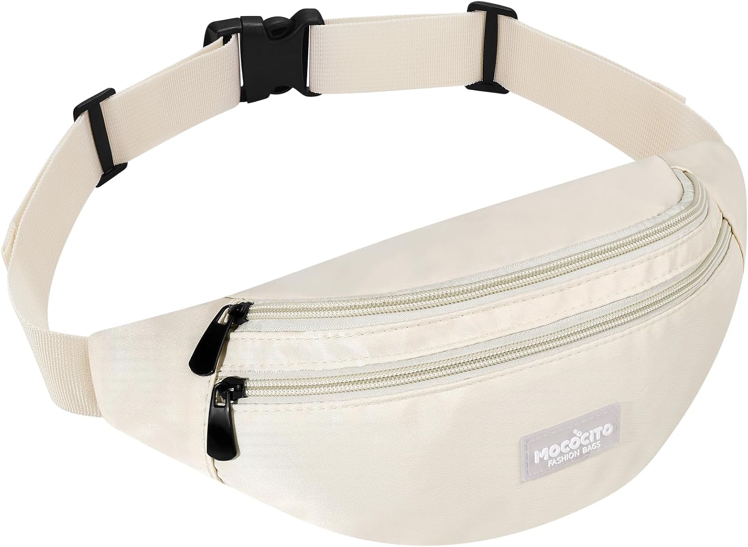 Detalle de MOCOCITO Bauchtasche für Herren & Damen – wasserdichte Gürteltasche mit 3 Reißverschlussfächern