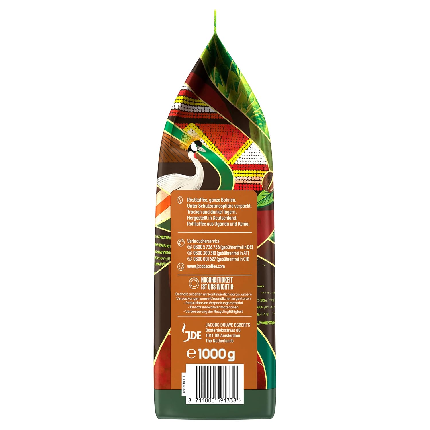 Detalle de Jacobs Kaffeebohnen Origins Uganda & Kenia – Vollmundiger Espresso, 1 kg