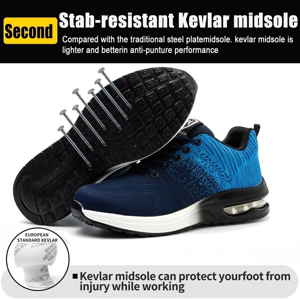 Thumbnail 3 de Scarpe Antinfortunistiche Uomo/Donna con Punta in Acciaio Traspiranti e Cuscino d'Aria – Sicurezza e Comfort per Cantieri e Ambiti Simili