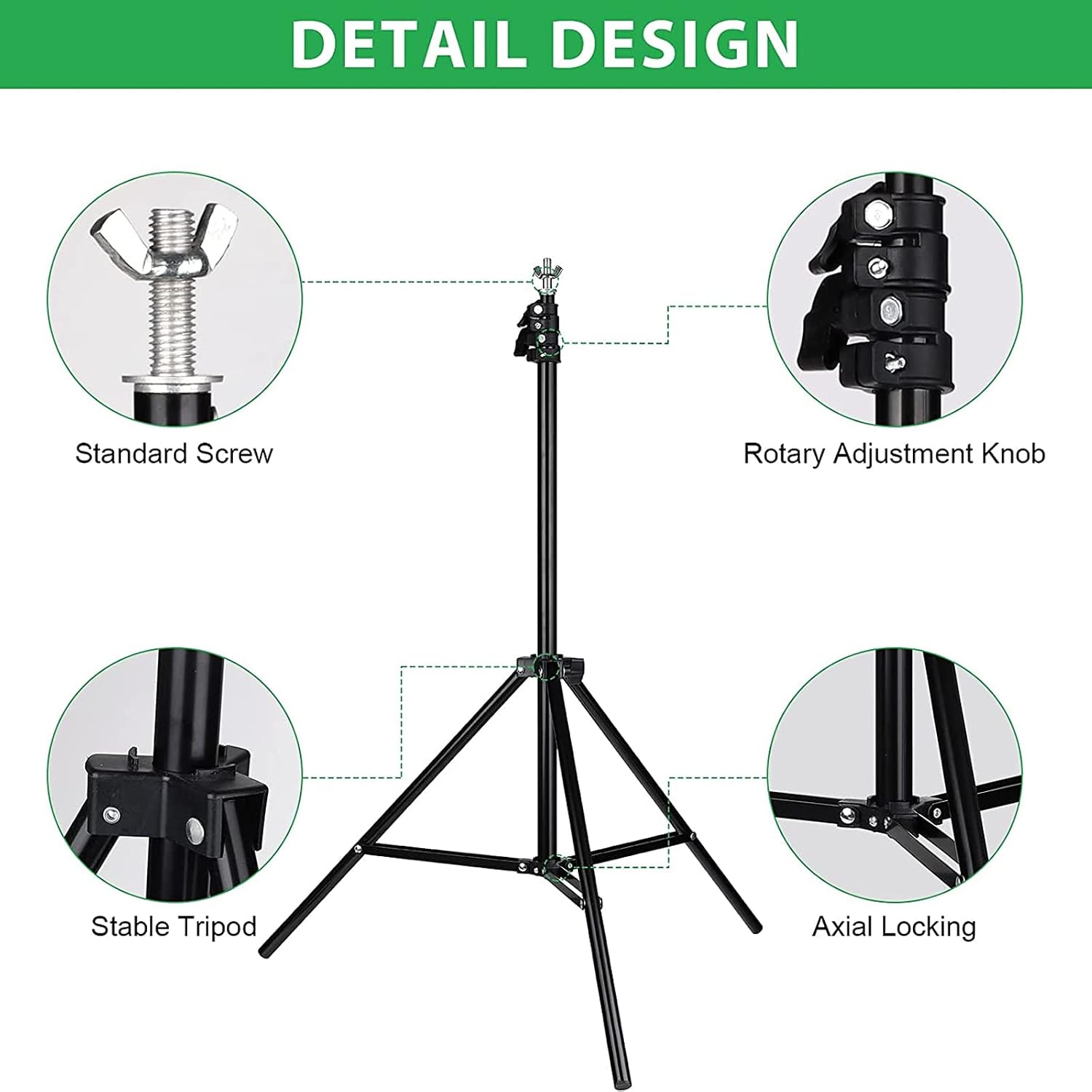 Detalle de FOTOCREAT 8.5x10ft Adjustable Backdrop Stand Kit with 4 Clamps