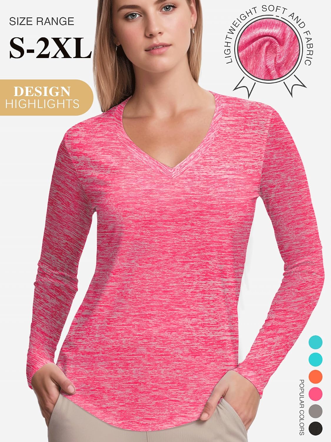 Thumbnail 2 de Sportshirt Damen Kurzarm UPF 50+ V-Ausschnitt
