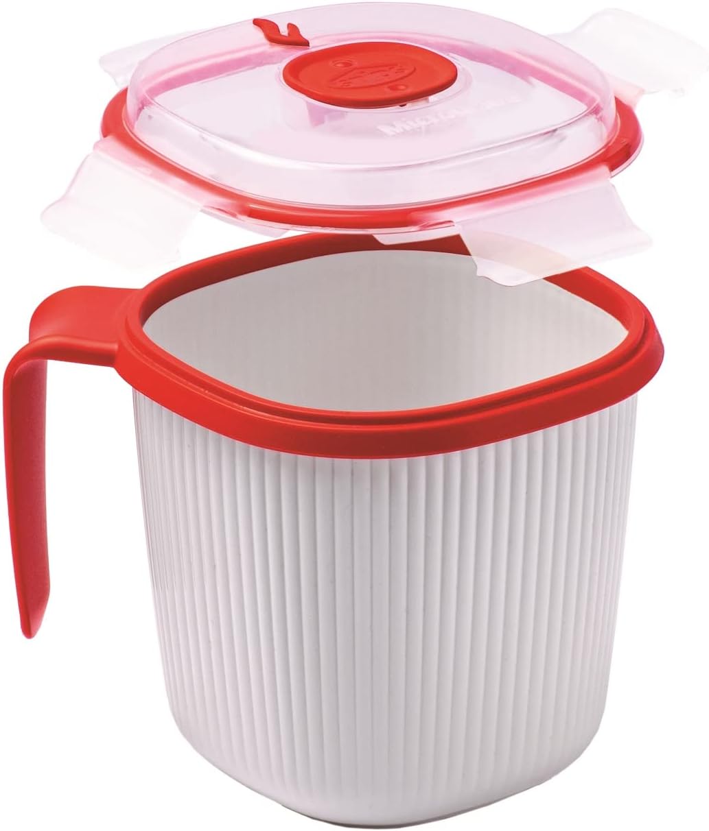 Detalle 2 de Snips Taza Microondas 0.70LT ☕ Blanco y Rojo Italy