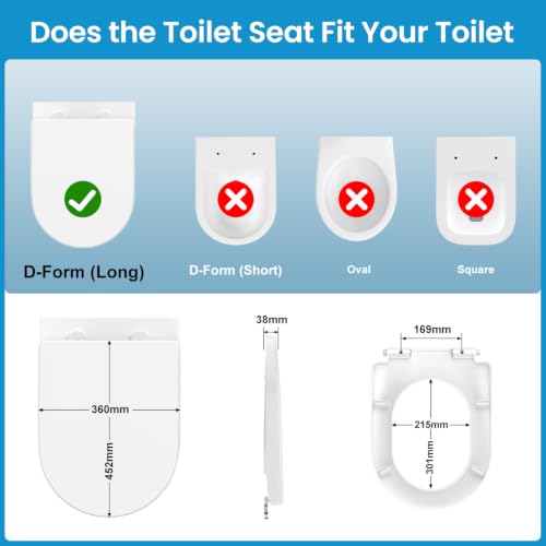 Detalle de YEAUPE PRO Tavoletta WC Forma D Lungo in PP con Maniglia – Bianco