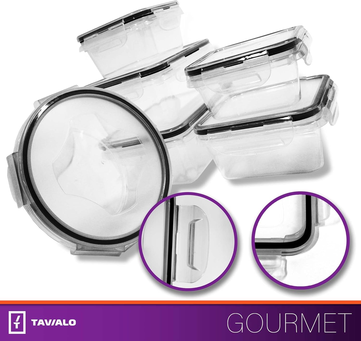 Thumbnail 3 de TAVIALO Gourmet Juego de 6 Fiambreras Antifugas y Microondas 🍱