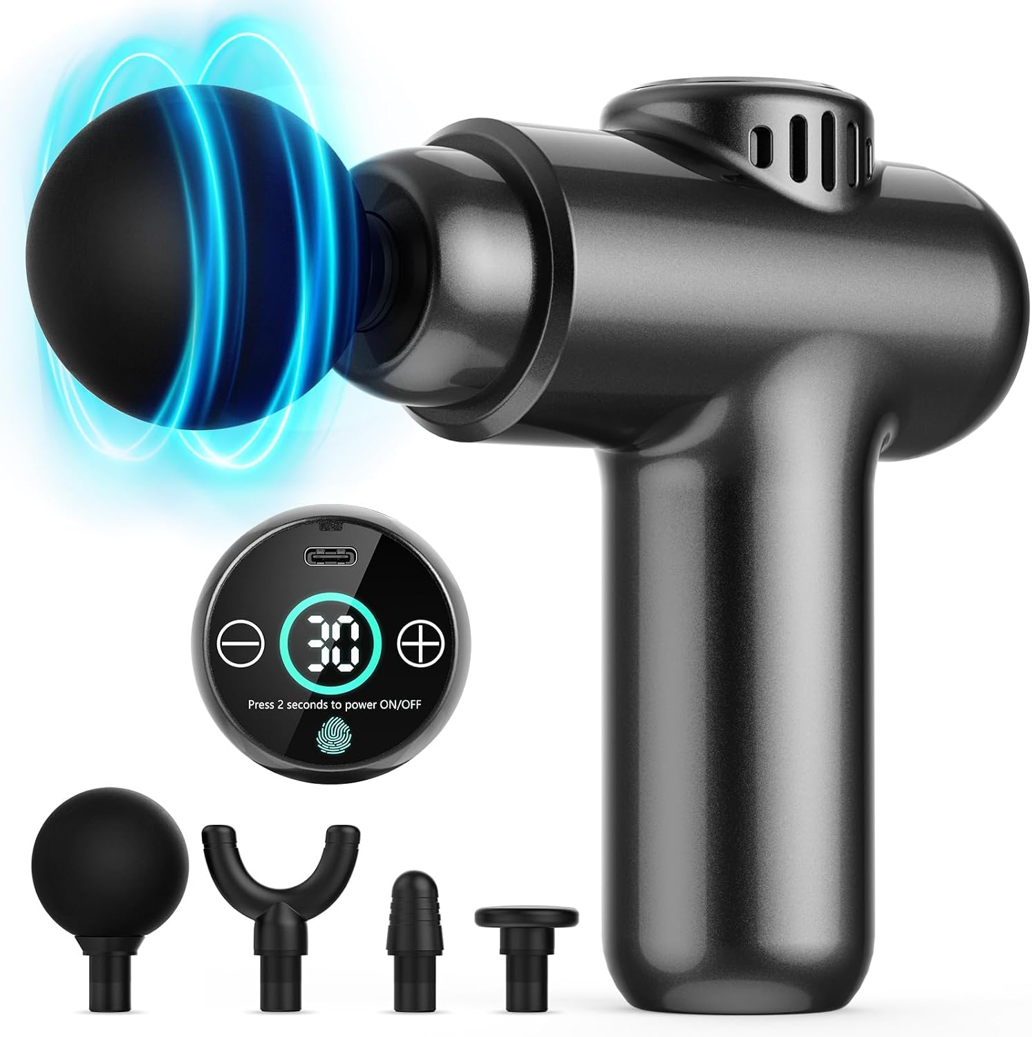 Mini Pistola Massaggio Muscolare 30 velocità LED