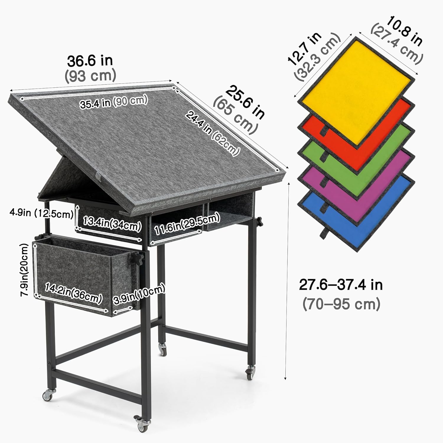 Thumbnail 6 de Lavievert 1500 Piece Tilting Puzzle Table with 5 Drawers & Cover – Adjustable, Portable Jigsaw Board
