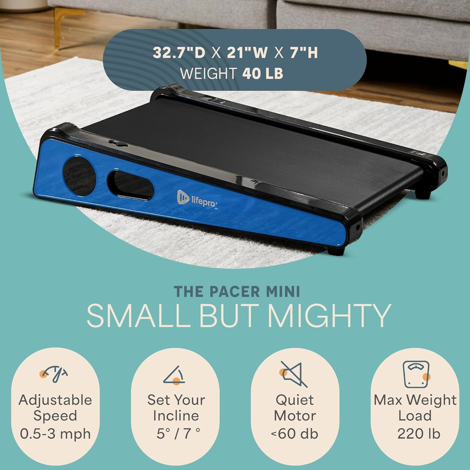Detalle de Lifepro PacerMini Walking Pad