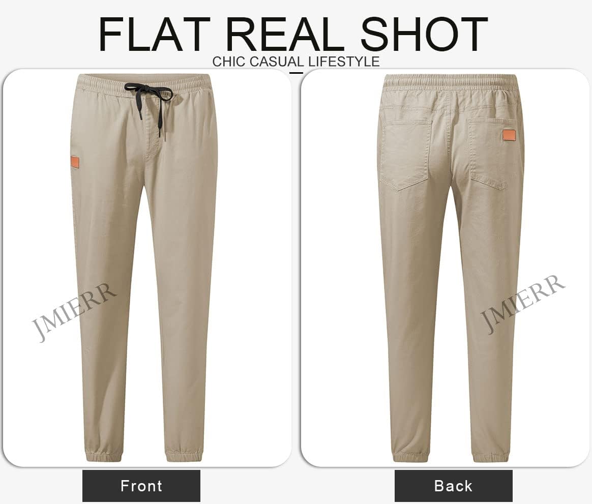 Thumbnail 5 de JMIERR Herren Cargo-Chino Jogginghose aus Baumwolle mit elastischem Bund und Kordelzug