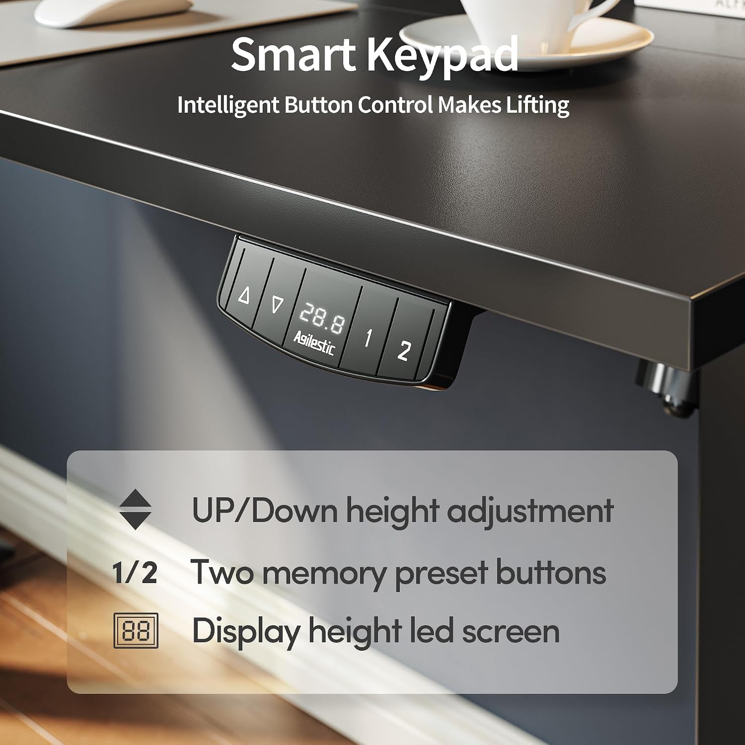 Thumbnail 5 de Agilestic Electric Standing Desk: 60 x 24 Inches, Height Adjustable with Memory Presets