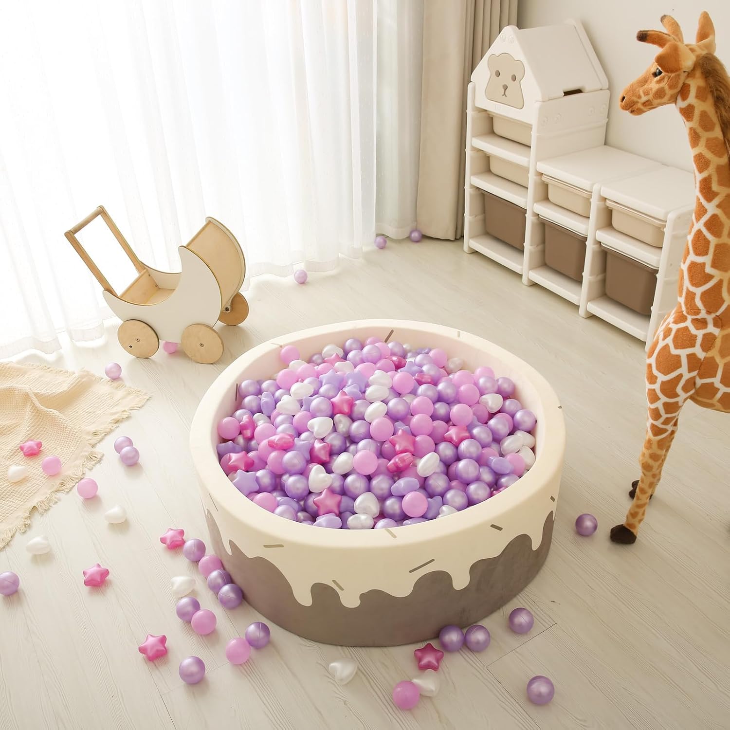Thumbnail 6 de GOGOSO Ball Pit Balls (50 Pack) Plastic Stars & Hearts for Toddlers, BPA-Free Phthalate-Free