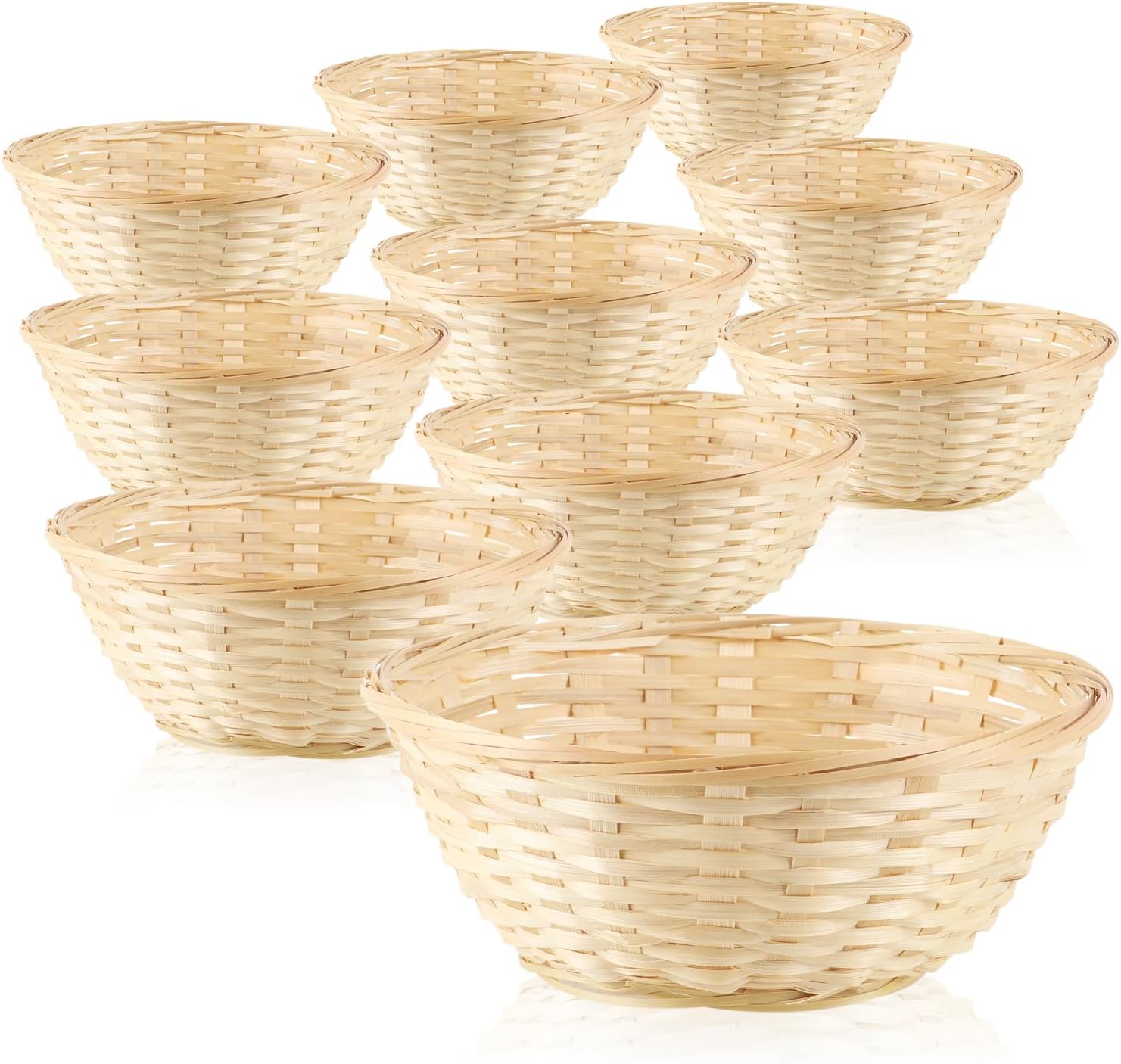 com-four Bastkörbchen 10er Set Osterdeko 23 cm