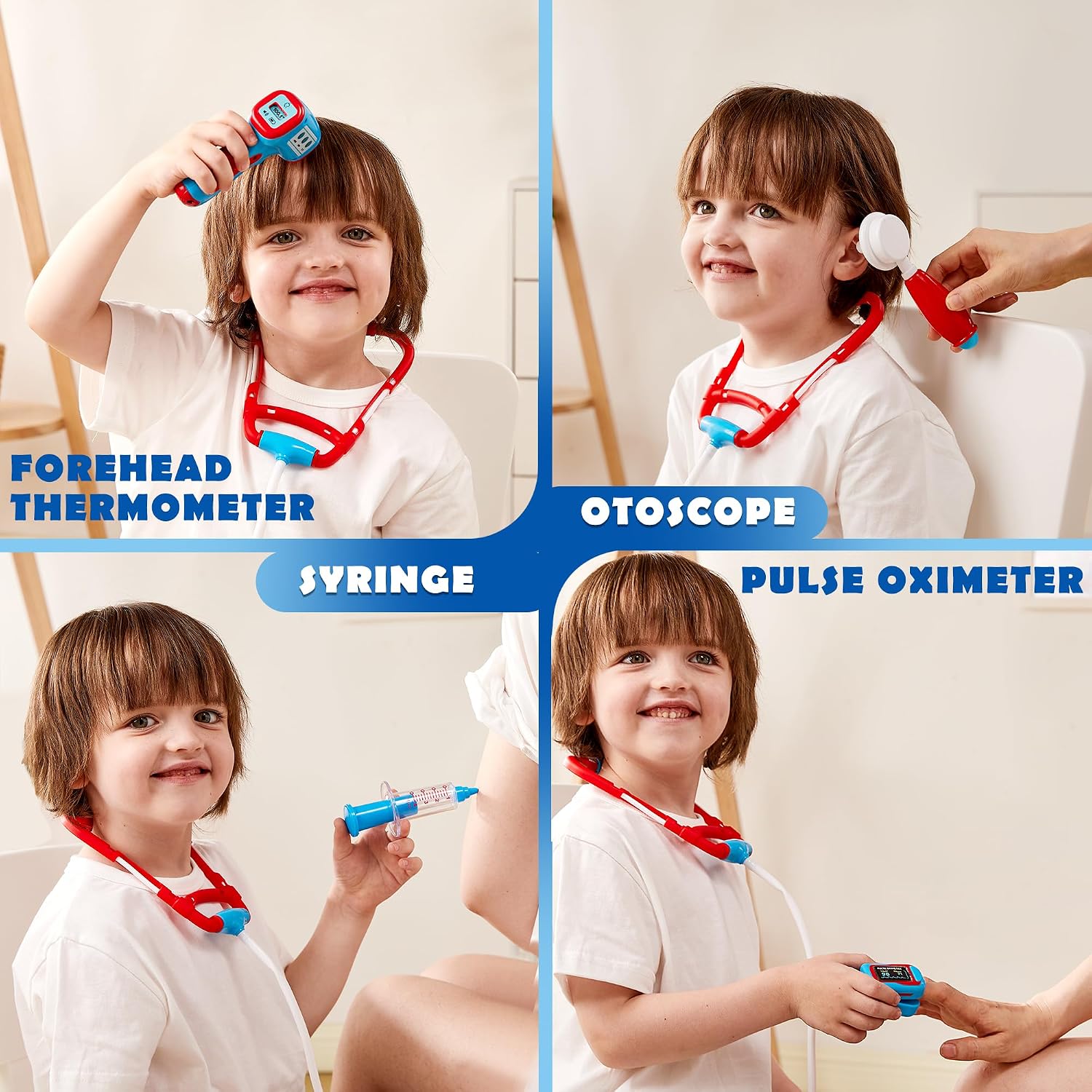 Detalle de Play-Act Doctors Set for Kids: 16-Piece Role Play Kit with Bag