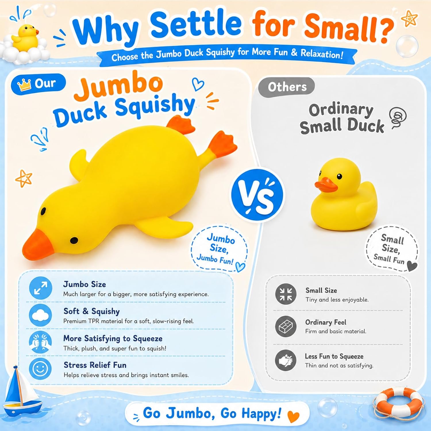 Detalle de BREIS chaoda-yazi-518 13-Inch Jumbo Duck Squishy, Slow-Rising Fidget Toy