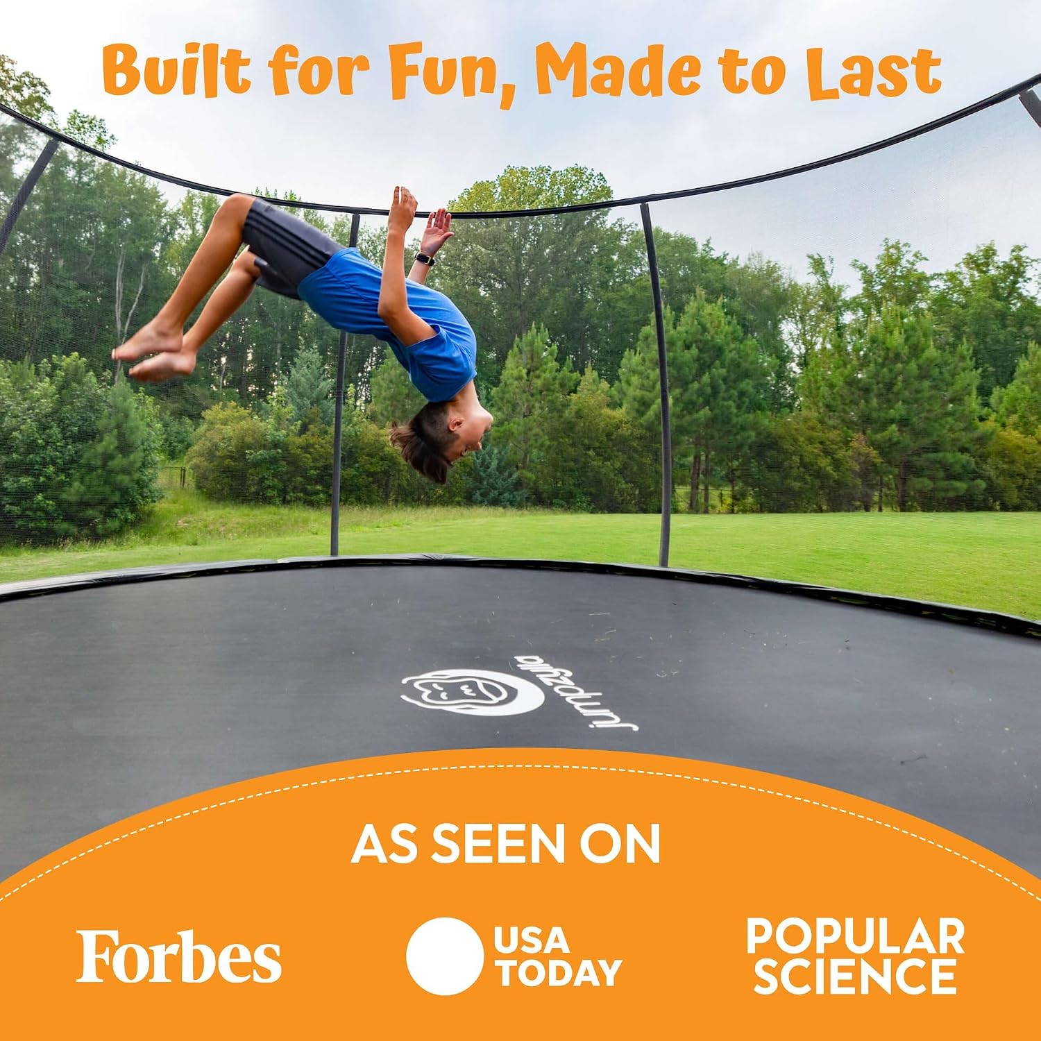 Detalle de JUMPZYLLA 16FT Outdoor Trampoline with Net, 90 Springs, Galvanized Steel Frame