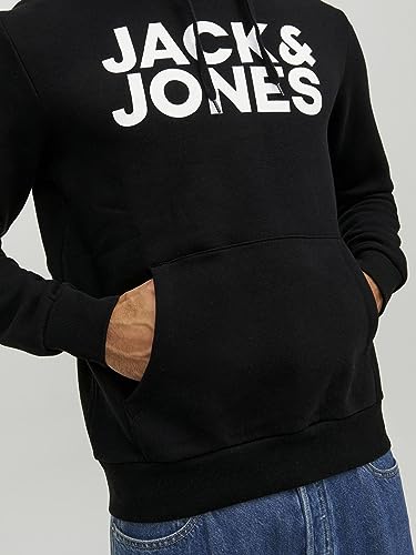 Detalle 2 de JACK & JONES Jjecorp Logo Sweat Hood Capucha negra – Medium para Hombre