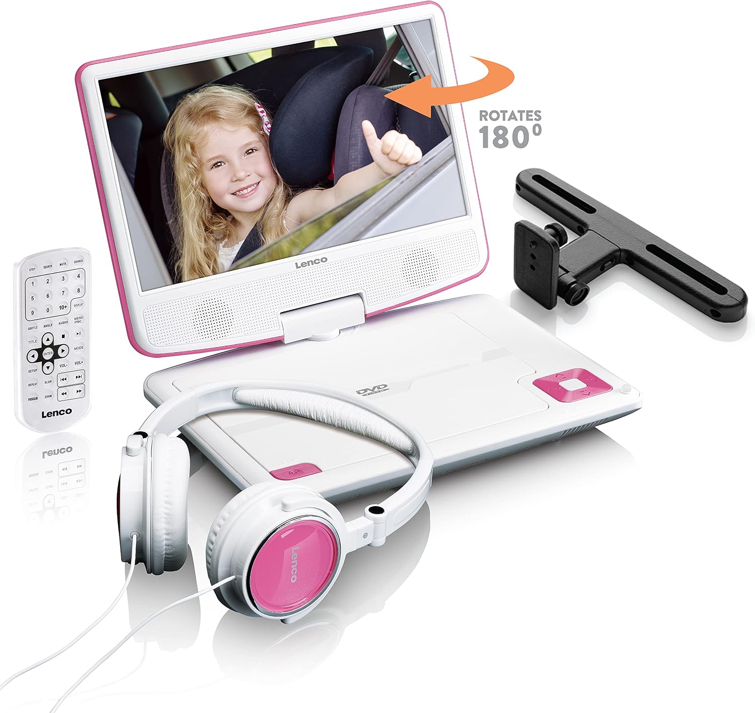 Detalle de Lenco DVP-910PK – przenośny odtwarzacz DVD 9 cali z USB i baterią