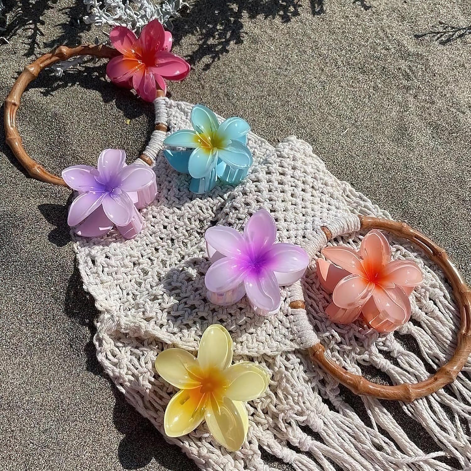 Thumbnail 4 de GQLV Flower Hair Claw Clips 4PCS