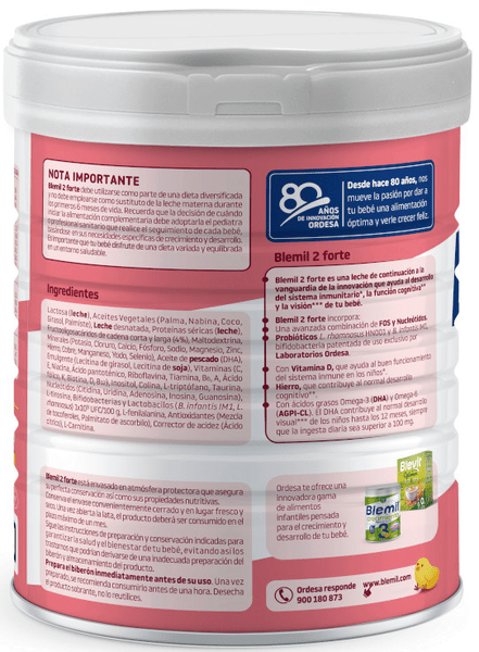 Detalle de Blemil Forte 2 Leche de Continuación 4x800g