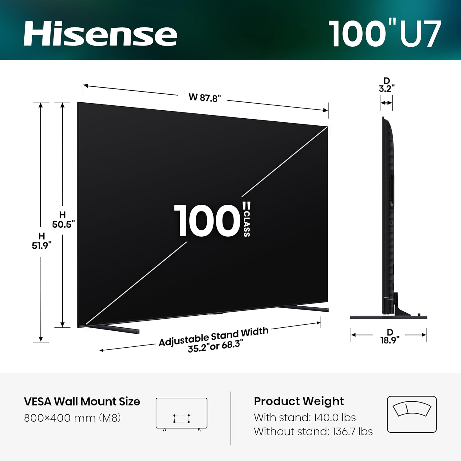 Detalle de Hisense Mini-LED TV, 100-inch