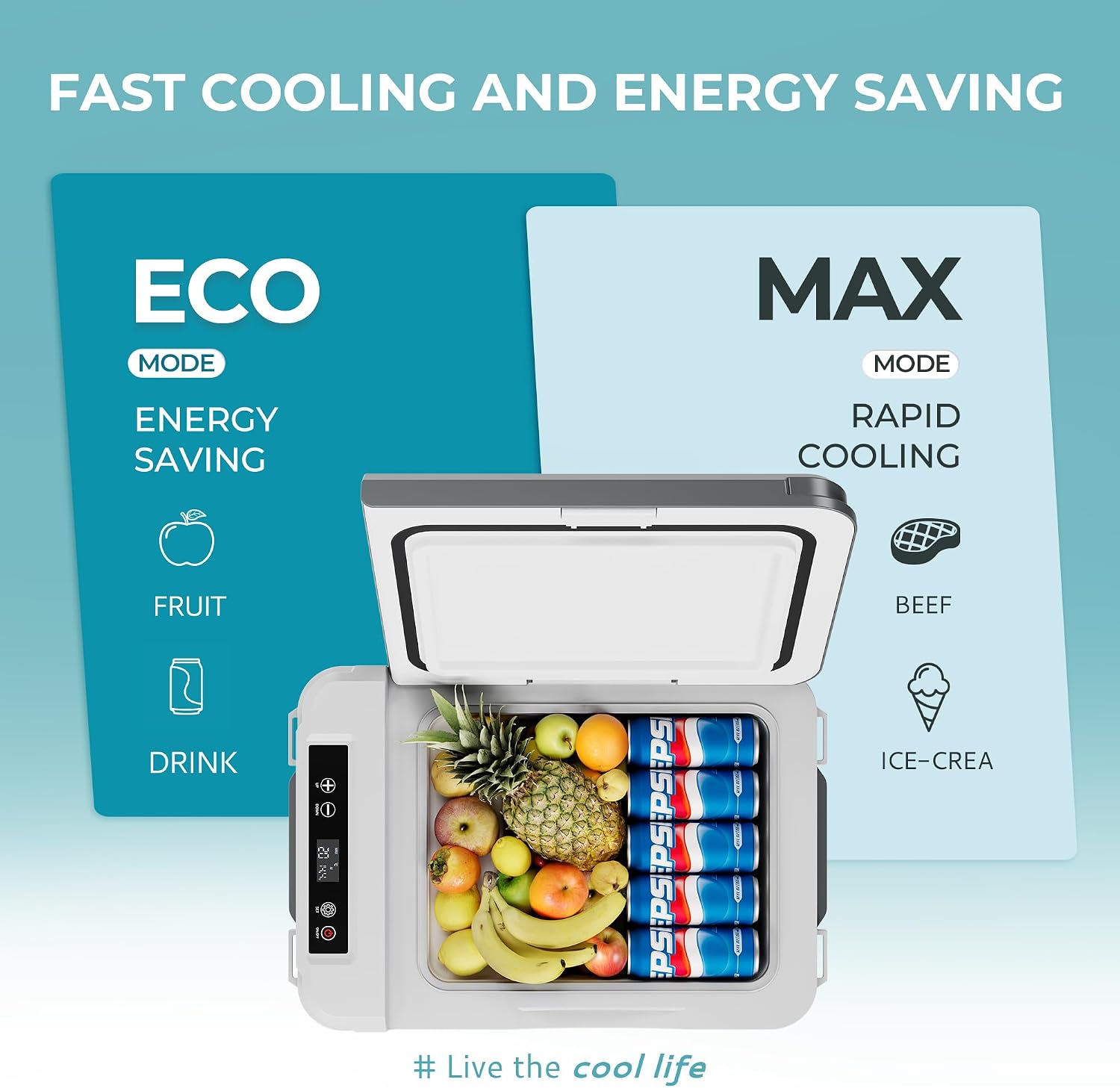 Detalle de EUHOMY 10L Car Fridge Freezer (-20℃~20℃) with APP Control, 12/24V & 110-240V
