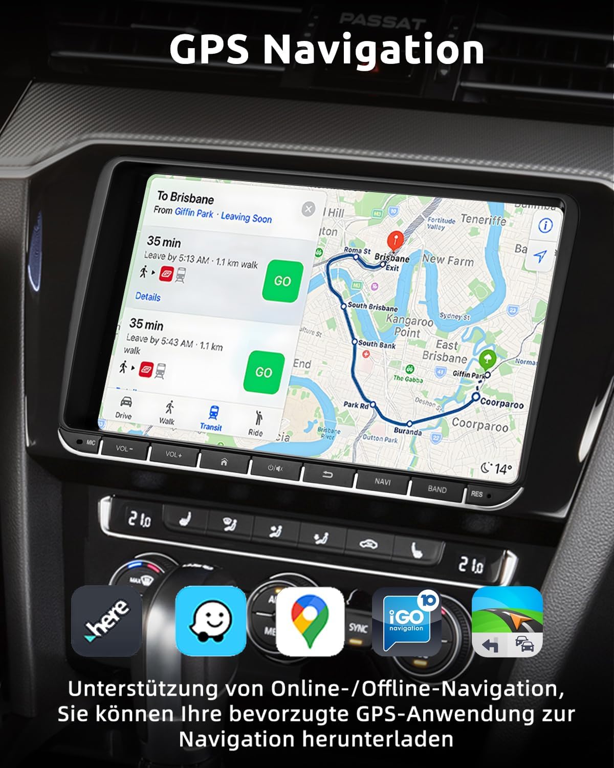 Detalle 2 de ESSGOO True 4+64G: Kabelloses Autoradio mit 9-Zoll Touchscreen, CarPlay/Android Auto – VW-kompatibel