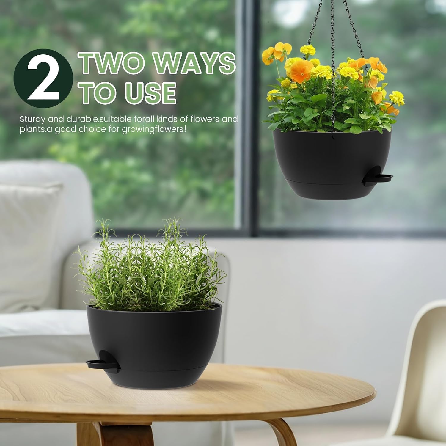 Detalle de AHJZO Hanging Planters, 12-Inch