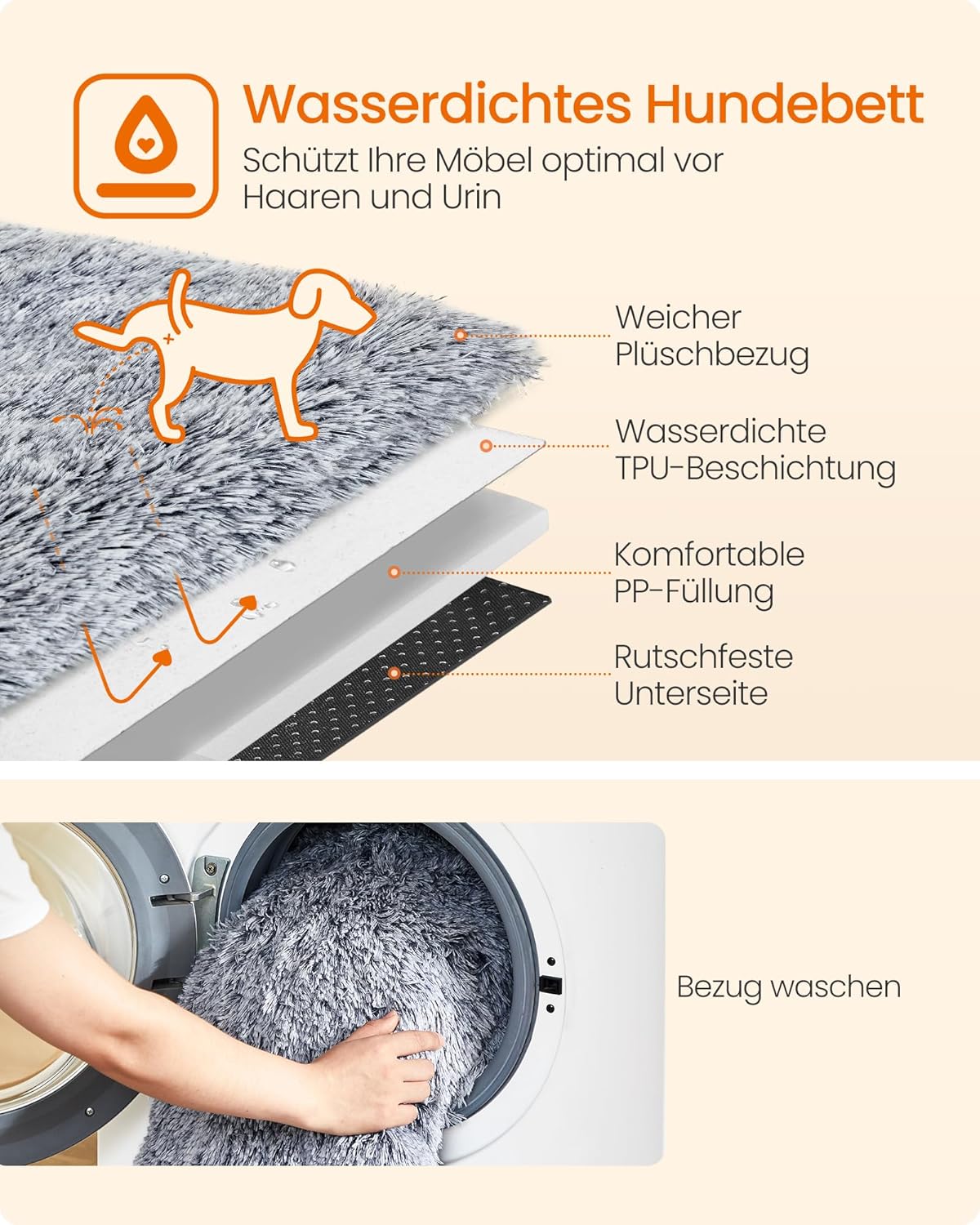 Thumbnail 2 de Feandrea FluffyHug Hundebett XXL 122 x 95 cm