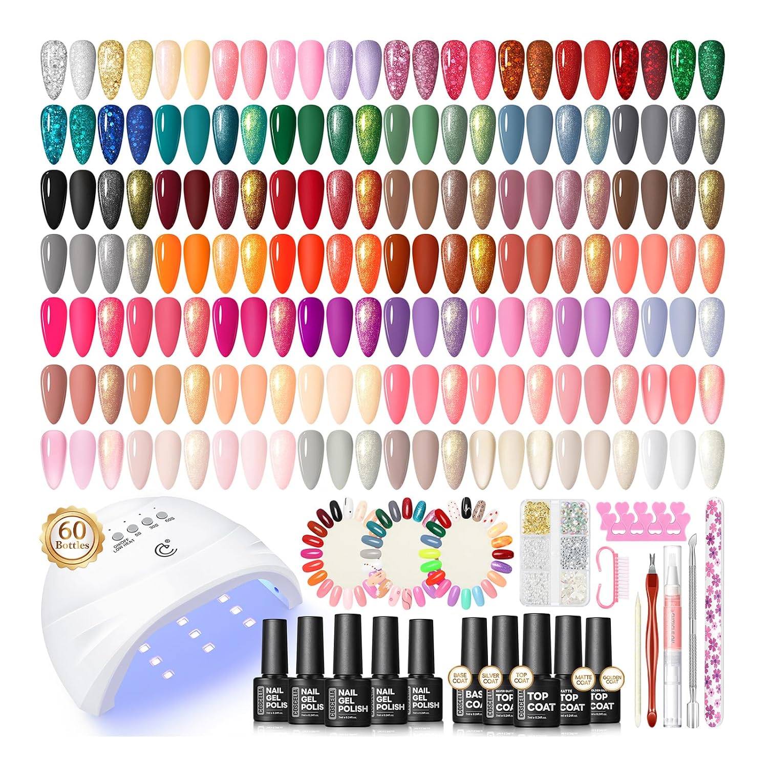 Detalle de COSCELIA 60PC Gel Nail Polish Kit 55 Colors
