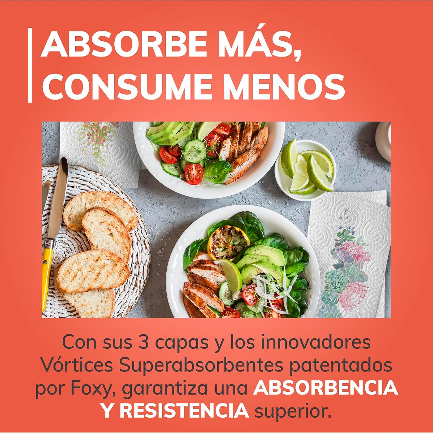 Detalle de Foxy Asso Ultra Papel Cocina, 18 Rollos, 3 Capas