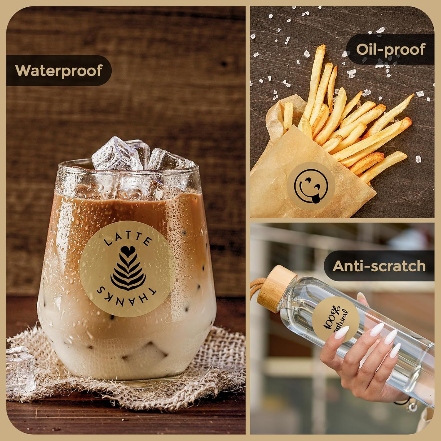 Thumbnail 2 de MUNBYN 50x50mm Kraft Circle Thermal Labels 750 📦