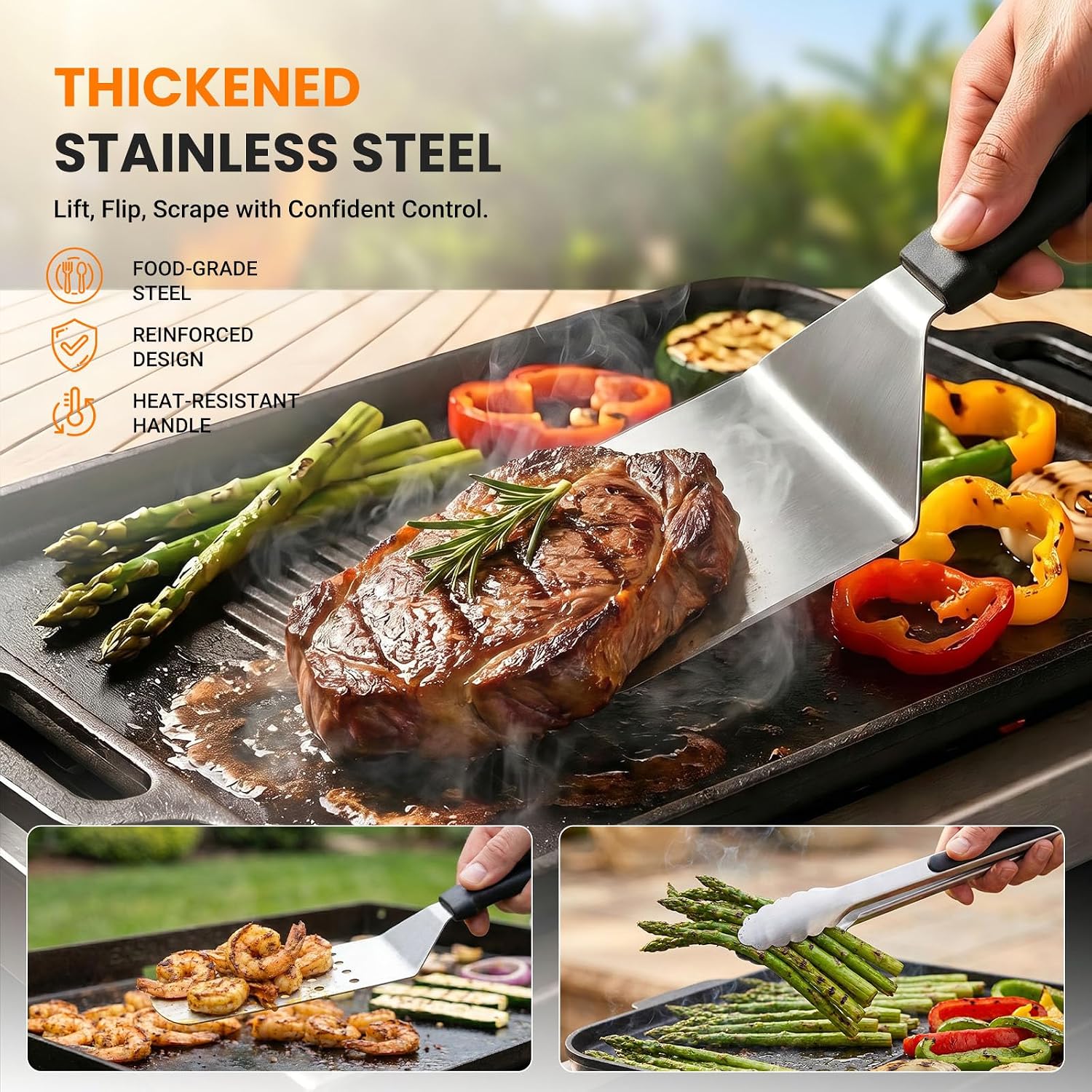 Detalle 2 de OVERMONT 31-Piece Set Griddle Accessories Kit with Stainless Steel Tools
