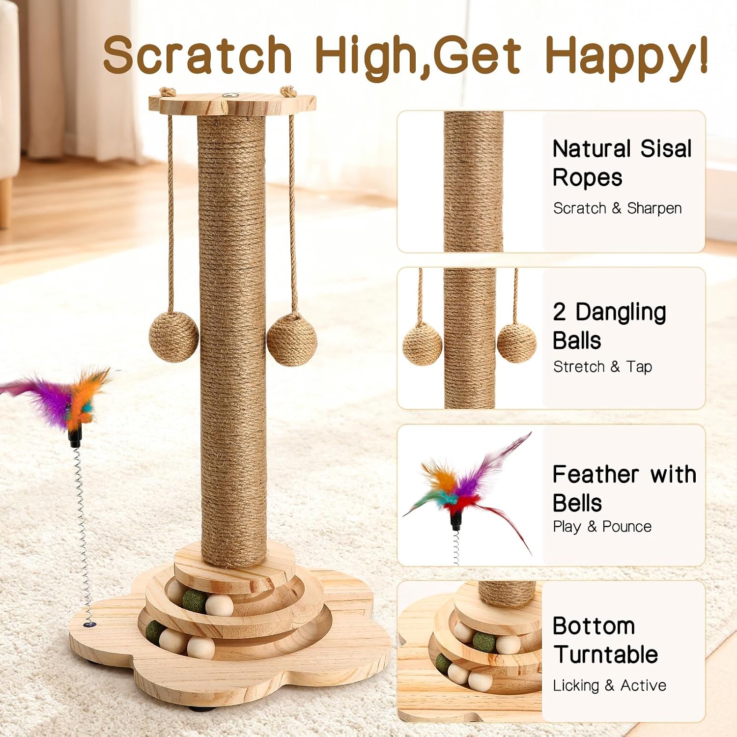 Thumbnail 1 de Treeboy Cat Scratching Post 50cm
