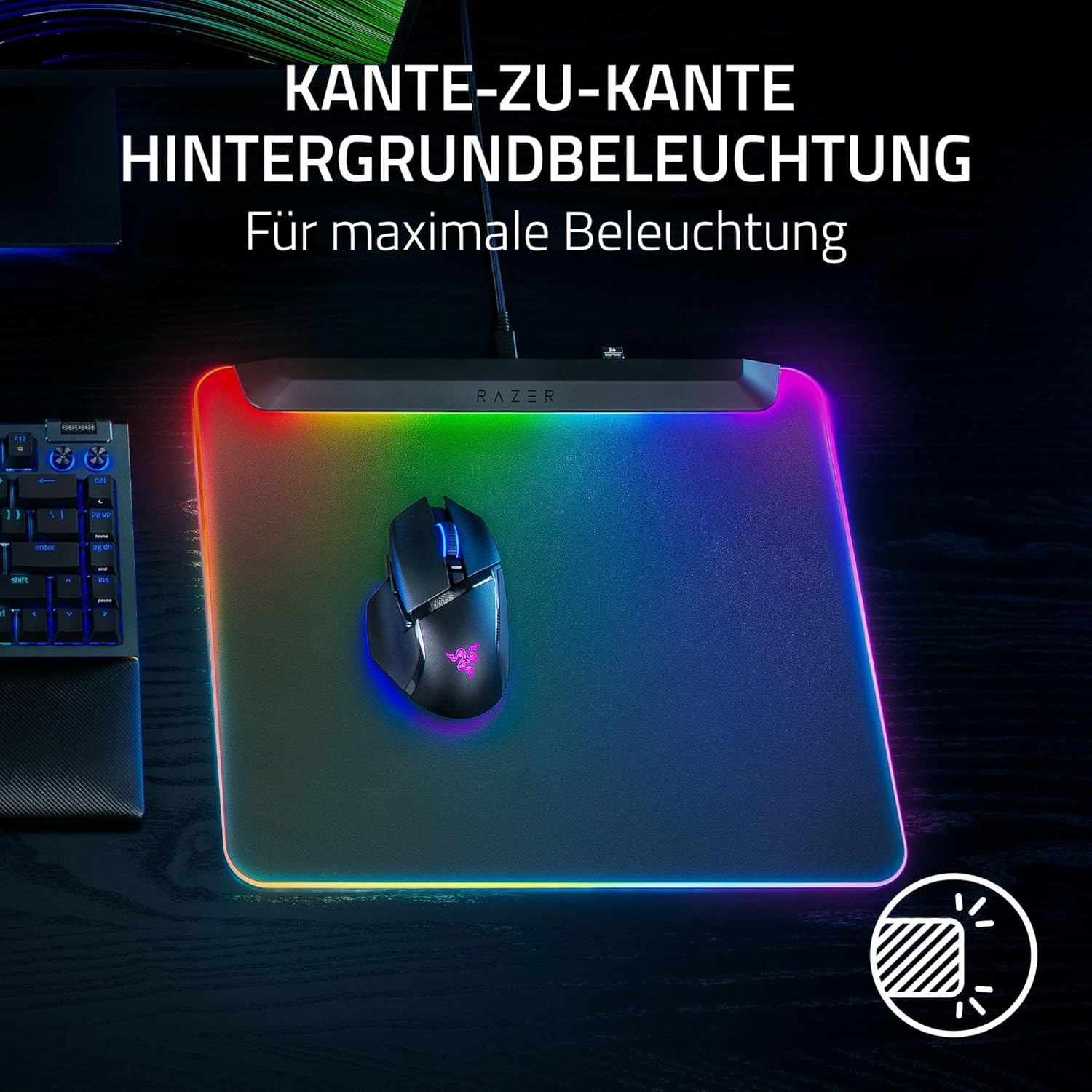 Thumbnail 3 de Razer Firefly V2 Pro Gaming-Mausmatte mit 15-Zonen-Chroma-RGB und integriertem USB-Anschluss