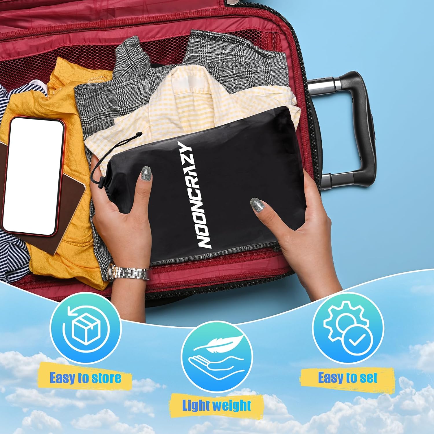 Detalle 2 de NOONCRAZY Air-001 Airplane Foot Hammock with Adjustable Strap and Bamboo Base