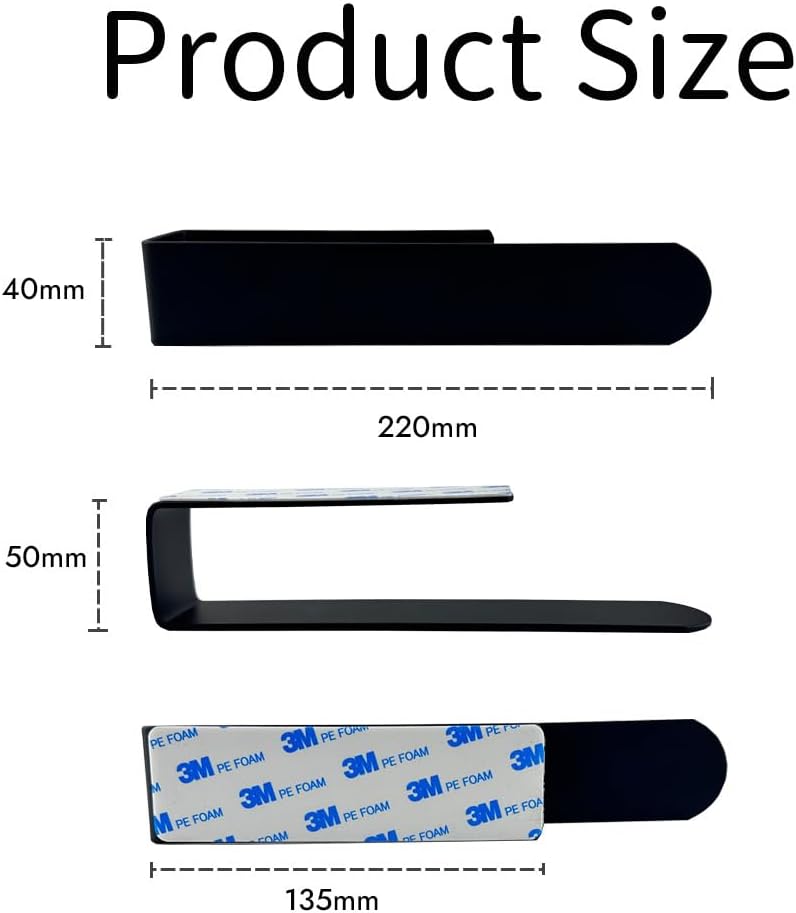Thumbnail 1 de Porta Asciugamani Adesivo da Parete 22 cm in acciaio inox 304 SUS304 con adesivo 3M, nero opaco