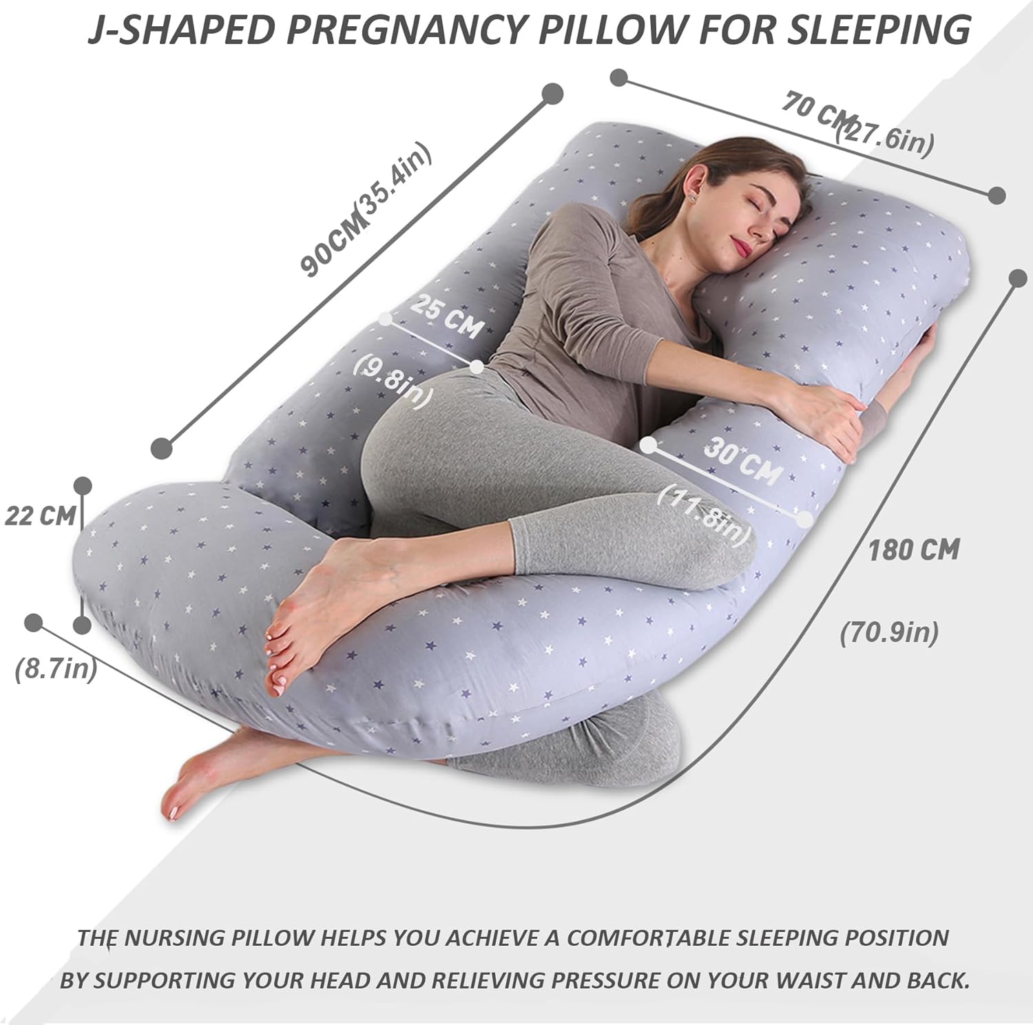 Thumbnail 2 de CALIYO Pregnancy Pillow Full Body Pillow (J Shape) – Supportive Maternity Pillow for Back, Hips and Legs