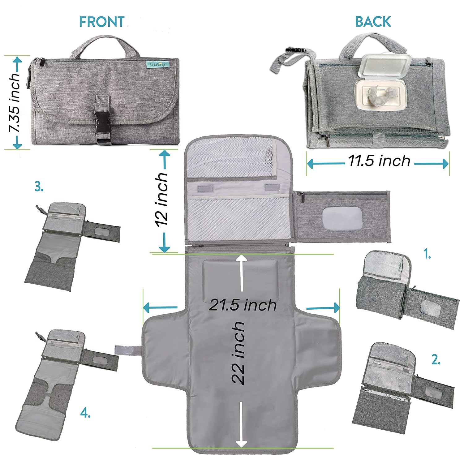 Thumbnail 4 de Kopi Baby Portable Diaper Changing Pad 1 Pack
