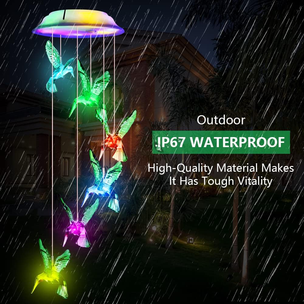 Detalle de Fohil Solar wind chime with 12 LEDs