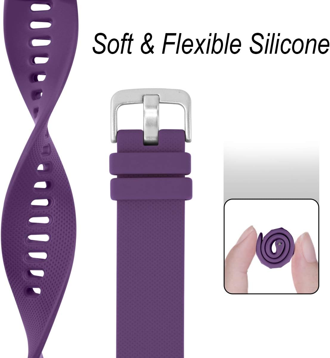 Detalle de Vobafe 20mm Silicone Watch Strap for Garmin: Versatile Replacement Band