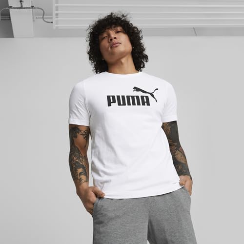 Thumbnail 1 de PUMA Ess Logo Tee camisetería de deporte con logo (algodón) – Blanco, talla M