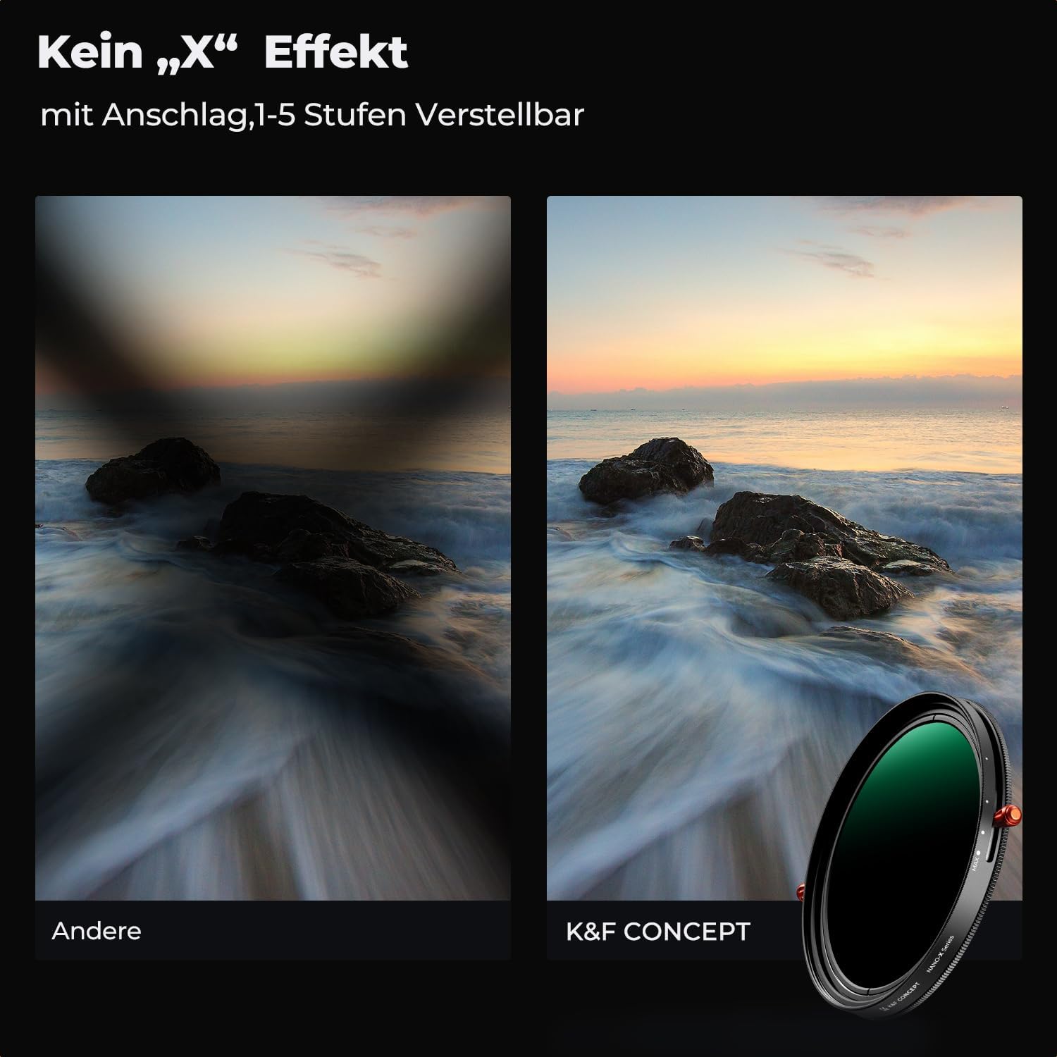 Thumbnail 3 de K&F CONCEPT 82mm 2-in-1 CPL & ND Filter (ND2-ND32) – 1–5 Blendenstufen