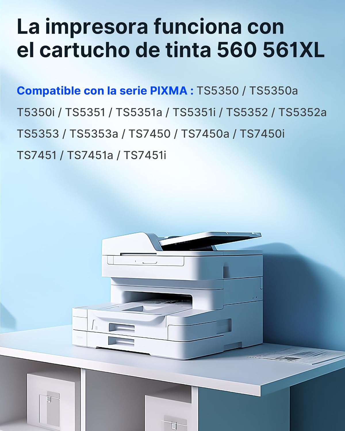 Detalle 1 de Heroil PG-560XL CL-561XL Cartuchos tinta Canon Negro y Color 🖨
