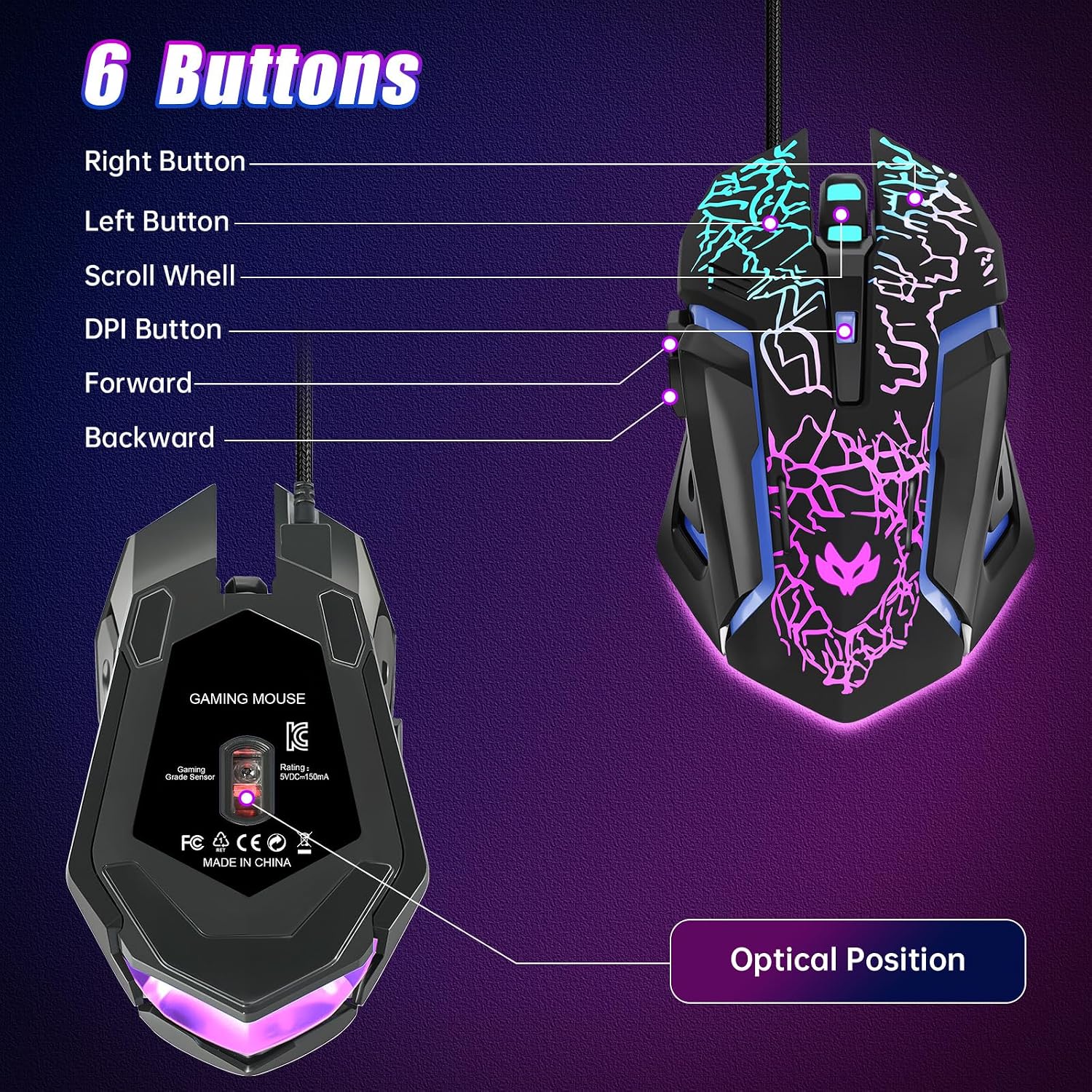 Thumbnail 5 de LuLabboard Gaming Mouse 3600 DPI