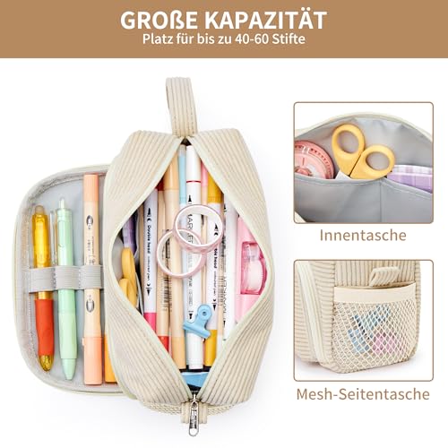 Thumbnail 2 de KALIDI Corduroy Pencil Case Bag with Multi Pockets
