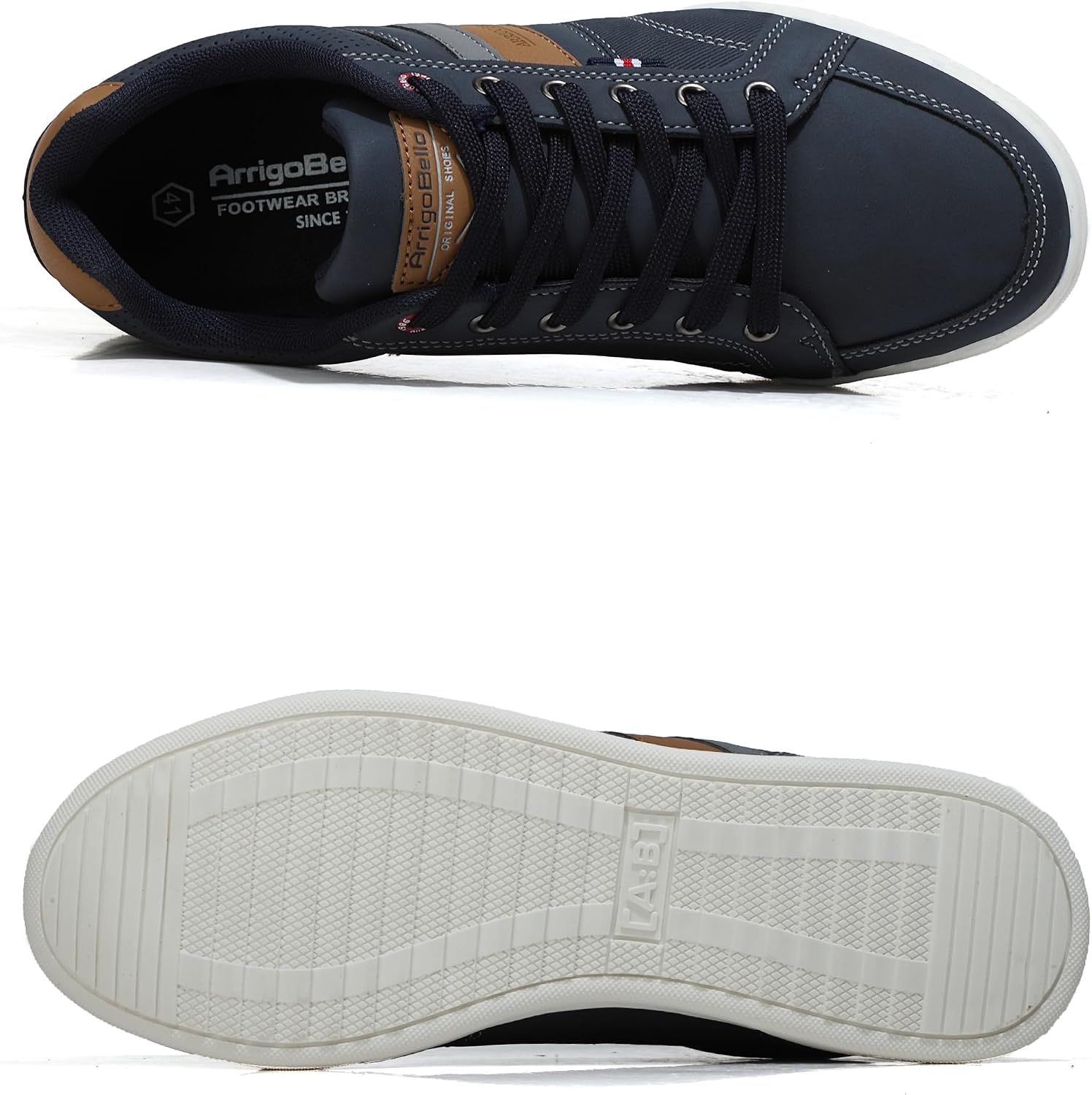 Detalle 2 de Mens Casual Shoes Leather Trainers Classic Sneakers with Lace Up Comfort