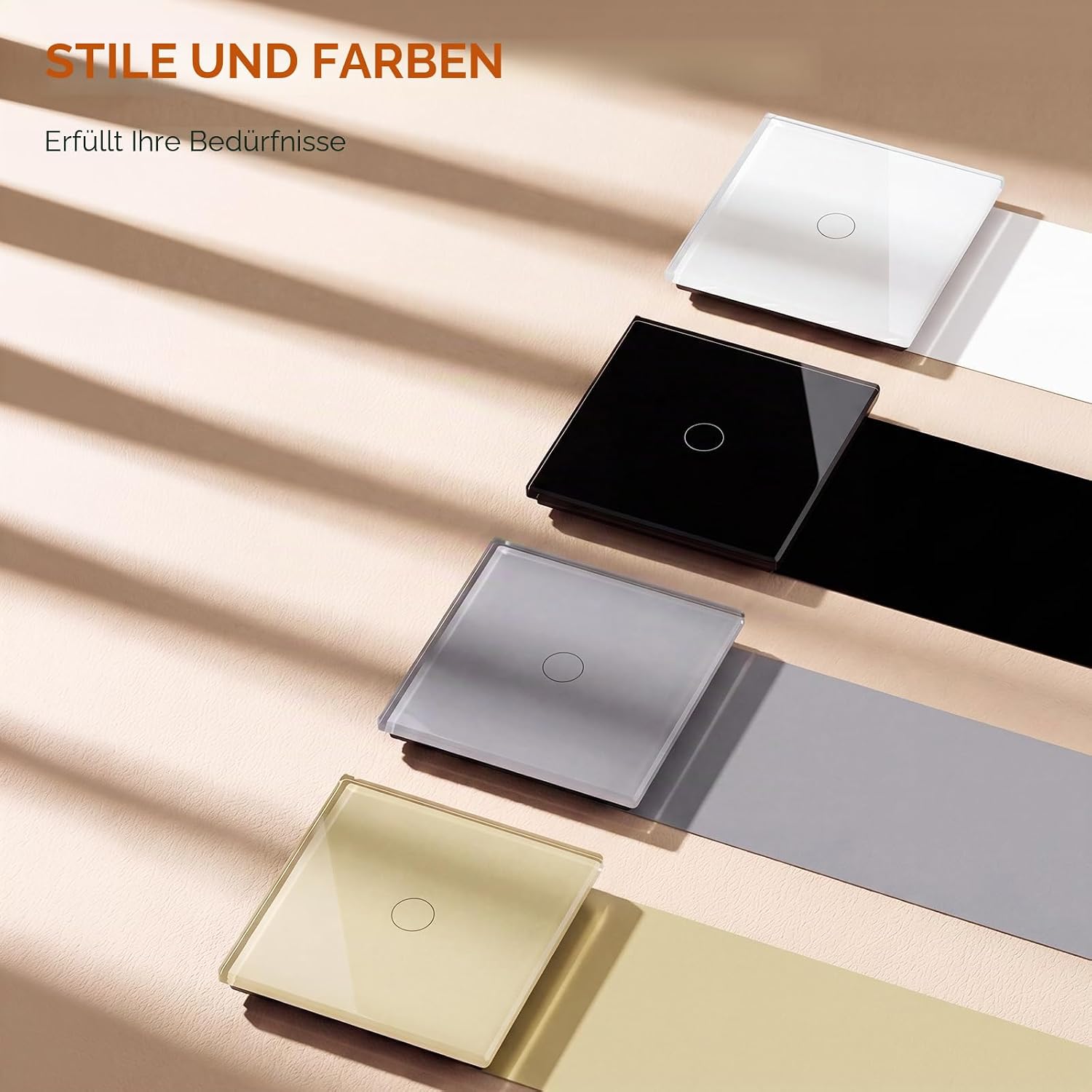 Thumbnail 4 de BSEED Touch Lichtschalter aus Glas – 2-Wege, Unterputz, LED-Hintergrundbeleuchtung, Kein Neutralleiter erforderlich, Weiß, 2er Pack